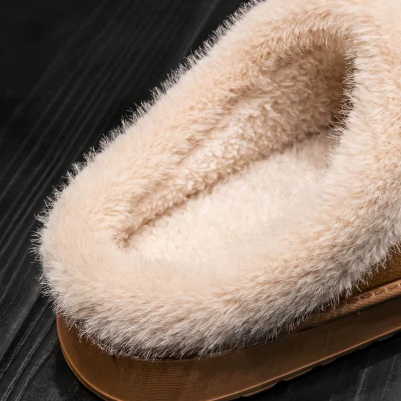 Close-up of the soft plush lining inside a Novenu CloudSoft slipper